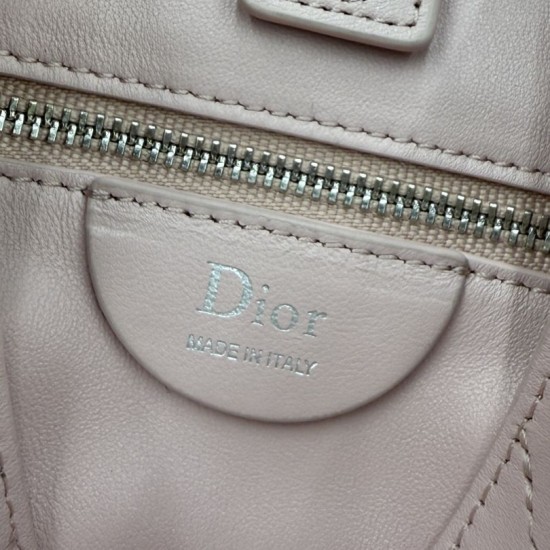 AAAAA Replica Dior Trianon Bag with Flat Macrocannage Chain Pink Fake