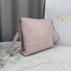 AAAAA Replica Dior Trianon Bag with Flat Macro-Cannage Chain Pink Fake