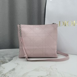 AAAAA Replica Dior Trianon Bag with Flat Macro-Cannage Chain Pink Fake