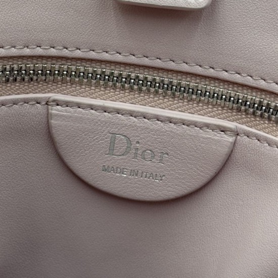 AAAAA Replica Dior Trianon Bag with Flat Macro-Cannage Chain Pink Fake