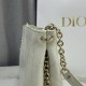 AAAAA Replica Dior Trianon Bags with Flat Macrocannage Chain White Fake