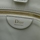 AAAAA Replica Dior Trianon Bags with Flat Macrocannage Chain White Fake