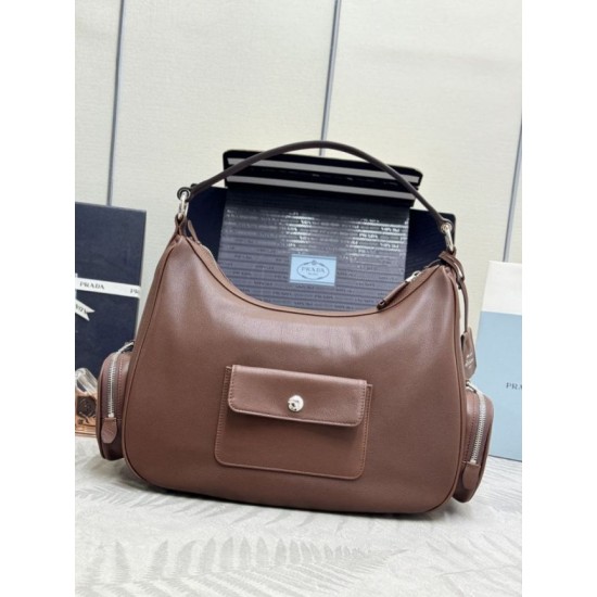 AAAAA Replica Prada Medium Washed Crossbody Bag 1BC276 Brown Fake