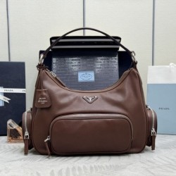 AAAAA Replica Prada Medium Washed Crossbody Bag 1BC276 Brown Fake