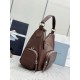 AAAAA Replica Prada Medium Washed Crossbody Bag 1BC276 Brown Fake