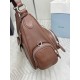 AAAAA Replica Prada Medium Washed Crossbody Bag 1BC276 Brown Fake
