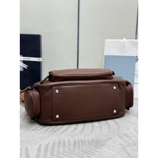 AAAAA Replica Prada Medium Washed Crossbody Bag 1BC276 Brown Fake