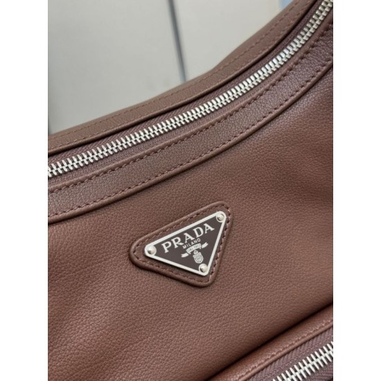 AAAAA Replica Prada Medium Washed Crossbody Bag 1BC276 Brown Fake