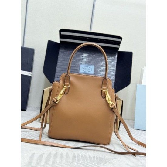 AAAAA Replica Prada Carry Mini Tote Bag 1BA496 Brown Fake