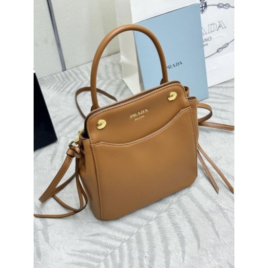 AAAAA Replica Prada Carry Mini Tote Bag 1BA496 Brown Fake