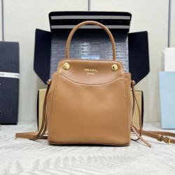 AAAAA Replica Prada Carry Mini Tote Bag 1BA496 Brown Fake