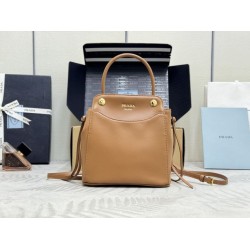 AAAAA Replica Prada Carry Mini Tote Bag 1BA496 Brown Fake