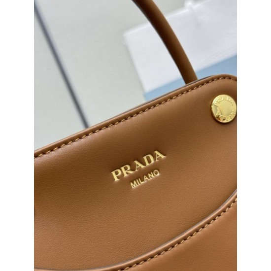 AAAAA Replica Prada Carry Mini Tote Bag 1BA496 Brown Fake