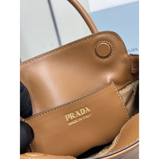 AAAAA Replica Prada Carry Mini Tote Bag 1BA496 Brown Fake