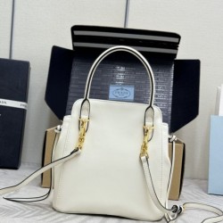 AAAAA Replica Prada Carry Mini Tote Bag 1BA496 White Fake