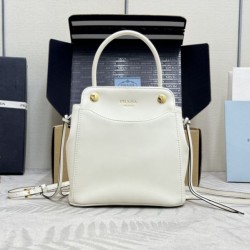 AAAAA Replica Prada Carry Mini Tote Bag 1BA496 White Fake