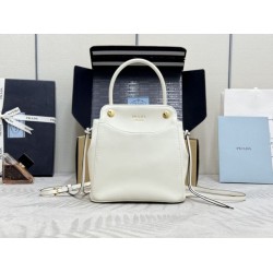 AAAAA Replica Prada Carry Mini Tote Bag 1BA496 White Fake