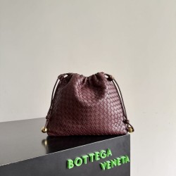 AAAAA Replica Bottega Veneta Intrecciato Drawstring Bags Burgundy Fake