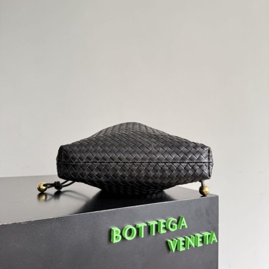 AAAAA Replica Bottega Veneta Intrecciato Drawstring Bags Black Fake