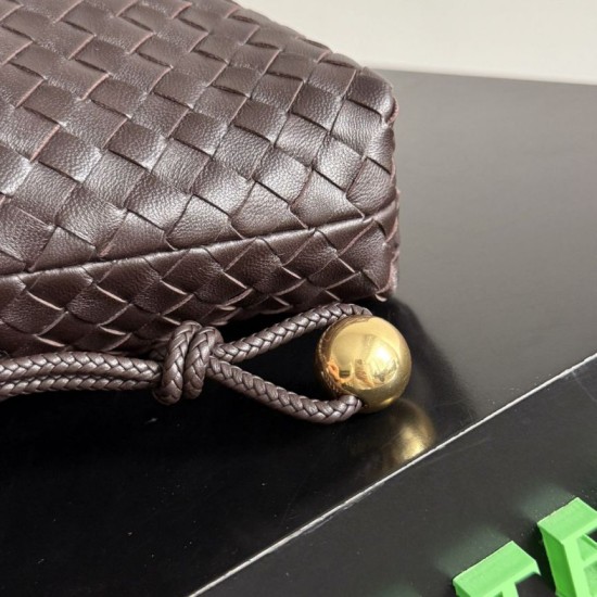 AAAAA Replica Bottega Veneta Intrecciato Drawstring Bags Coffee Fake
