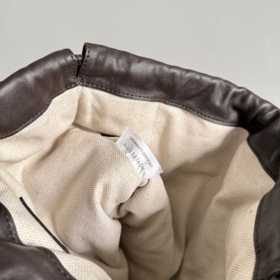 AAAAA Replica Bottega Veneta Intrecciato Drawstring Bags Coffee Fake