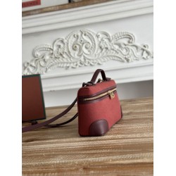 Premium Replica Loro Piana Extra Pocket Bum Bag L19 with Top Handle Burgundy Fake Clone AAAAA Replica Loro Piana Extra Pocket Bum Bag L19 with Top Handle Burgundy Fake