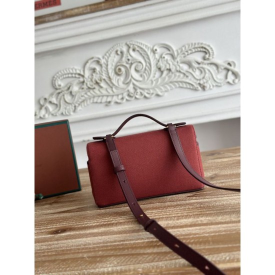 AAAAA Replica Loro Piana Extra Pocket Bum Bag L19 with Top Handle Burgundy Fake