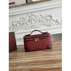 AAAAA Replica Loro Piana Extra Pocket Bum Bag L19 with Top Handle Burgundy Fake