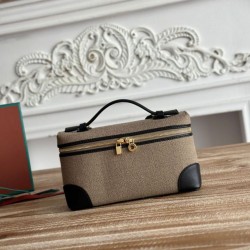 AAAAA Replica Loro Piana Extra Pocket Bum Bag L19 with Top Handle Black Fake