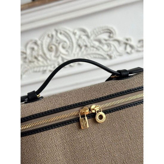 AAAAA Replica Loro Piana Extra Pocket Bum Bag L19 with Top Handle Black Fake