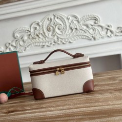 AAAAA Replica Loro Piana Extra Pocket Bum Bag L19 with Top Handle Brown Fake