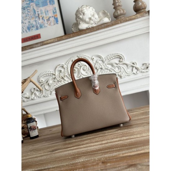 AAAAA Replica Hermès Birkin Bag 25cm/30cm Two-Tone Togo Brown/Gray Fake
