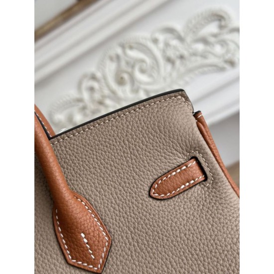 AAAAA Replica Hermès Birkin Bag 25cm/30cm Two-Tone Togo Brown/Gray Fake