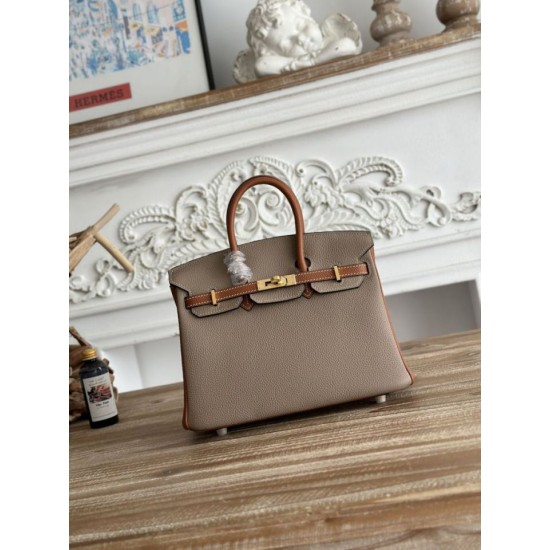 AAAAA Replica Hermès Birkin Bag 25cm/30cm Two-Tone Togo Brown/Gray Fake
