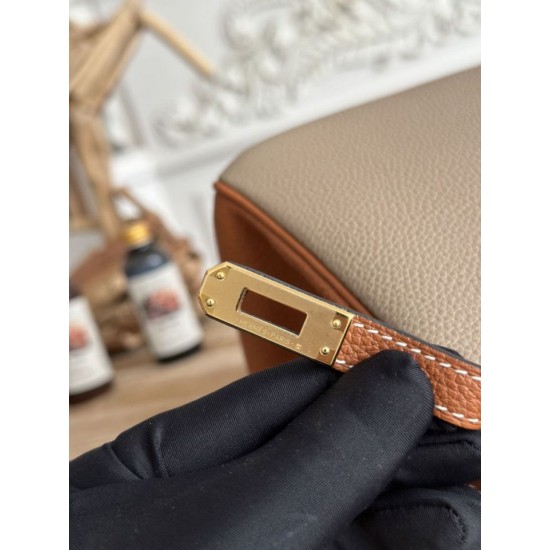 AAAAA Replica Hermès Birkin Bag 25cm/30cm Two-Tone Togo Brown/Gray Fake