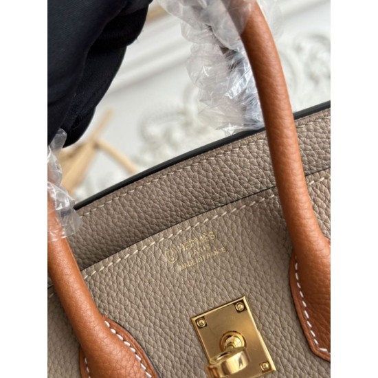 AAAAA Replica Hermès Birkin Bag 25cm/30cm Two-Tone Togo Brown/Gray Fake