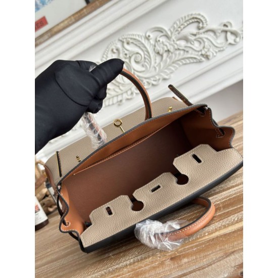 AAAAA Replica Hermès Birkin Bag 25cm/30cm Two-Tone Togo Brown/Gray Fake