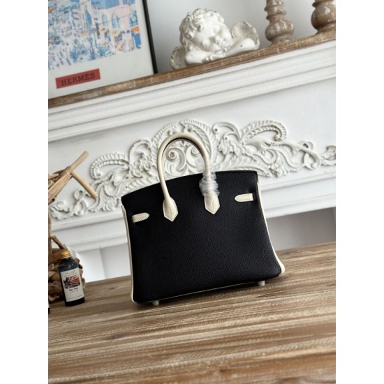 AAAAA Replica Hermès Birkin Bag 25cm/30cm Two-Tone Togo Black/White Fake