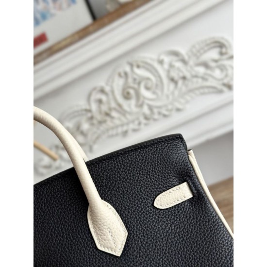 AAAAA Replica Hermès Birkin Bag 25cm/30cm Two-Tone Togo Black/White Fake