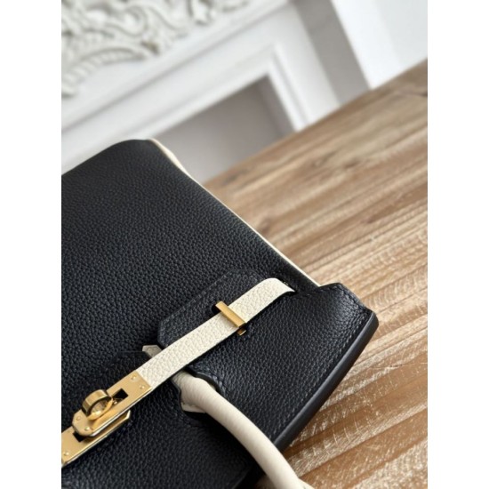 AAAAA Replica Hermès Birkin Bag 25cm/30cm Two-Tone Togo Black/White Fake