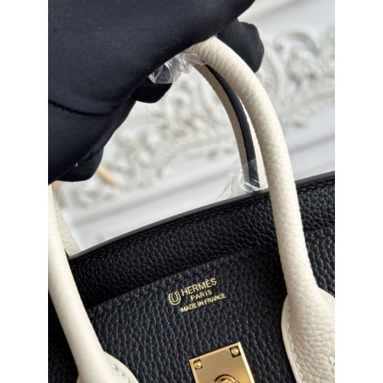 AAAAA Replica Hermès Birkin Bag 25cm/30cm Two-Tone Togo Black/White Fake