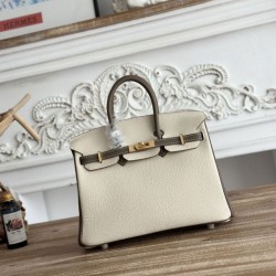 AAAAA Replica Hermès Birkin Bag 25cm/30cm Two-Tone Togo White/Brown Fake