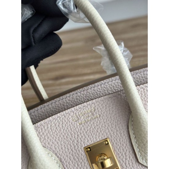 AAAAA Replica Hermès Birkin Bag 25cm/30cm Two-Tone Togo Pink/White Fake