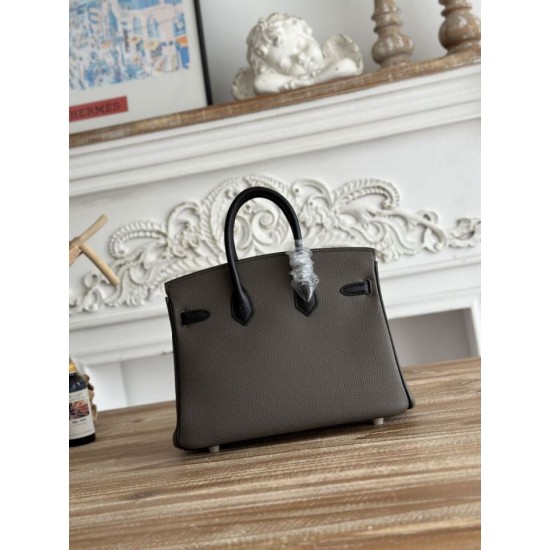 AAAAA Replica Hermès Birkin Bag 25cm/30cm Two-Tone Togo Etoupe/Black Fake