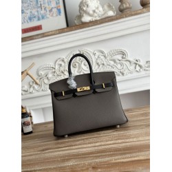 AAAAA Replica Hermès Birkin Bag 25cm/30cm Two-Tone Togo Etoupe/Black Fake