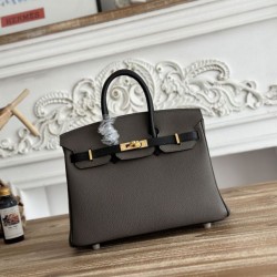 AAAAA Replica Hermès Birkin Bag 25cm/30cm Two-Tone Togo Etoupe/Black Fake