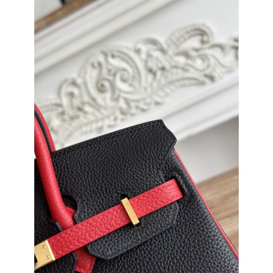 Premium Replica Hermès Birkin Bag 25cm/30cm Two-Tone Togo Black/Red Fake Clone AAAAA Replica Hermès Birkin Bag 25cm/30cm Two-Tone Togo Black/Red Fake