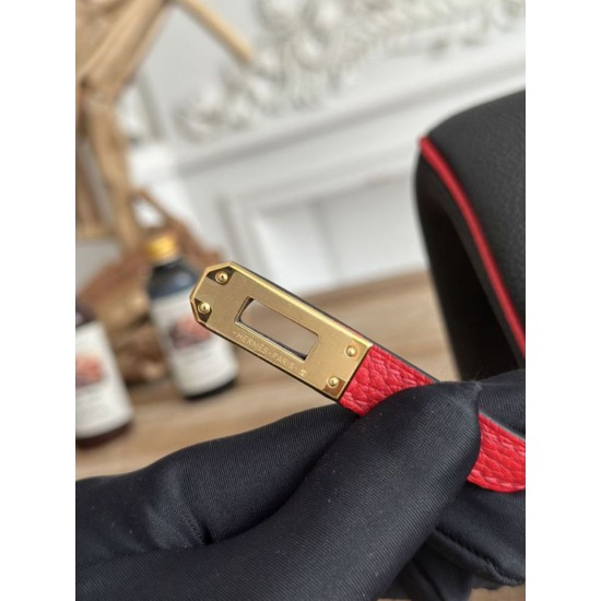 Premium Replica Hermès Birkin Bag 25cm/30cm Two-Tone Togo Black/Red Fake Clone AAAAA Replica Hermès Birkin Bag 25cm/30cm Two-Tone Togo Black/Red Fake