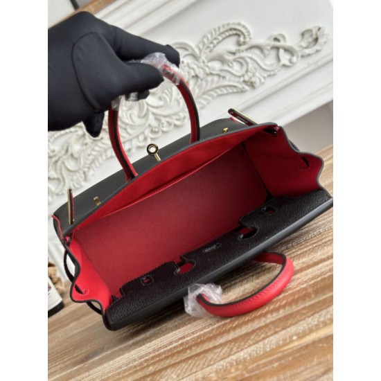 Premium Replica Hermès Birkin Bag 25cm/30cm Two-Tone Togo Black/Red Fake Clone AAAAA Replica Hermès Birkin Bag 25cm/30cm Two-Tone Togo Black/Red Fake