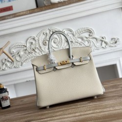 AAAAA Replica Hermès Birkin Bag 25cm/30cm Two-Tone Togo White/Blue Fake
